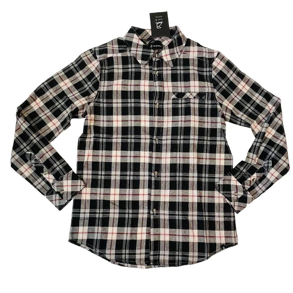 NWT Him & Henry Size X-Large Black Plaid Men's Atwood Woven Shirt